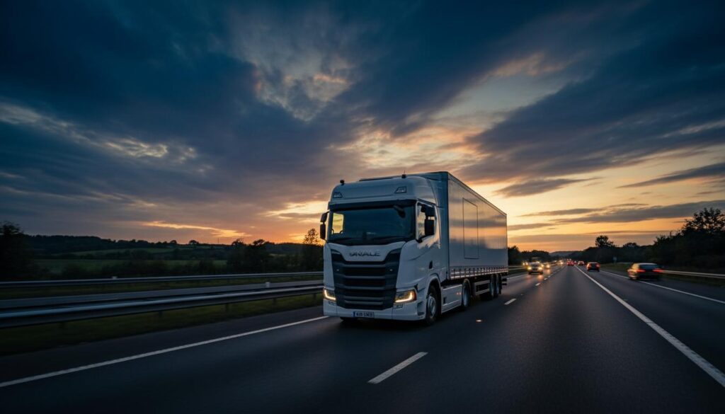 European road haulage truck crossing border for international freight transport" | european road haulage, freight transport